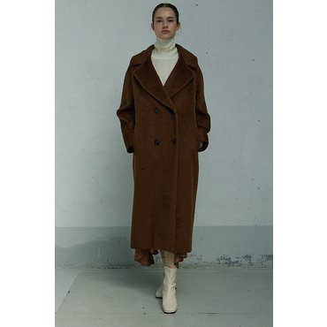 LAFEL 라펠소로브 알파카 블렌드 더블 롱 코트 LNWC702