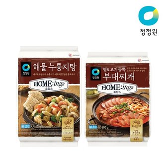 청정원 호밍스 해물누룽지탕 670g + 호밍스 햄&고기 듬뿍 부대찌개 600g