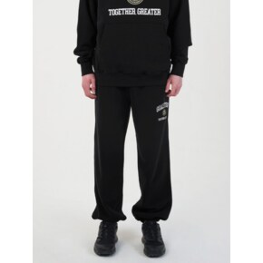 FC LETTERING STONE WASHED JOGGER PANTS-BLACK