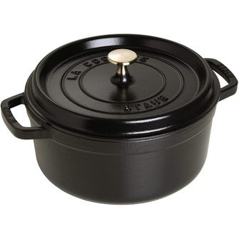  staub 22cm] IH La Cocotte Round 40509-305 스토우브 [피코 코콧 라운드 블랙 양손 법랑 냄비