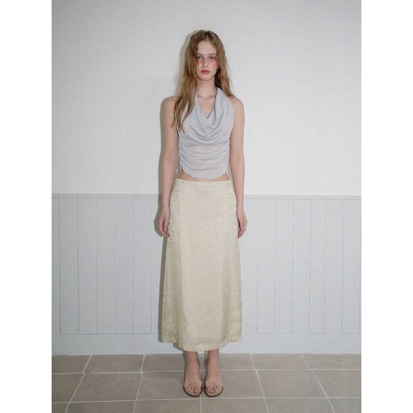 Jacquard long skirt-Green