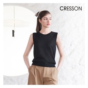 네이비 글리터 슬리브리스 니트탑 C241B901A_25