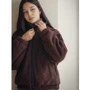 Cozy fleece zip-up jumper_Brown