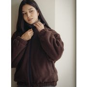 Cozy fleece zip-up jumper_Brown