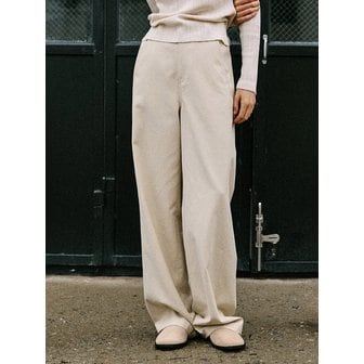 아티드 릴렉스드 트윌 코튼 팬츠_LIGHT BEIGE