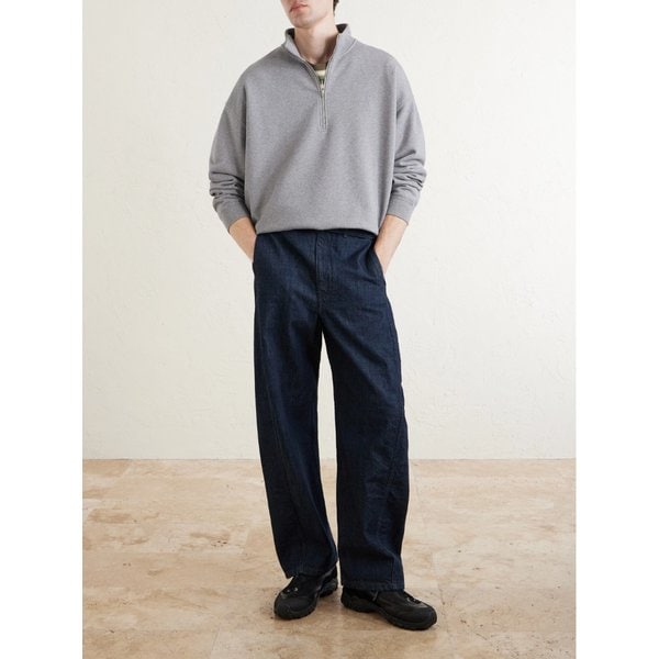 로브 하프 집 코튼 저지 스웨터 46376663163054654