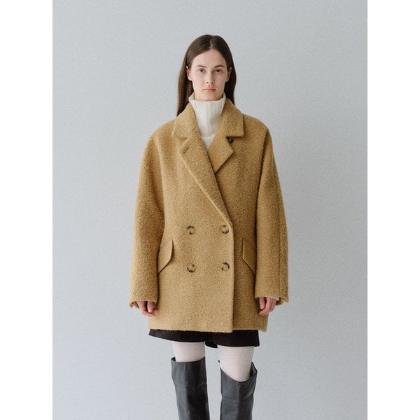 TFW SURI ALPACA BOUCLE DOUBLE HALF COAT_2COLORS