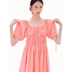 Puff Sleeve Shirring Dress _ 2color