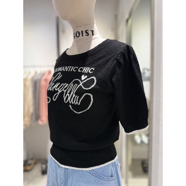 [여주점] 레터링볼륨 부클 반팔니트티 ES2OKH52