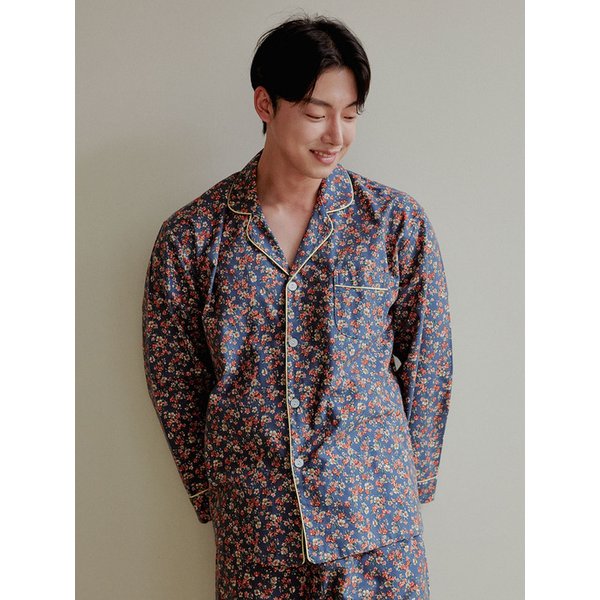 남성 올리비아 긴소매 카라 잠옷