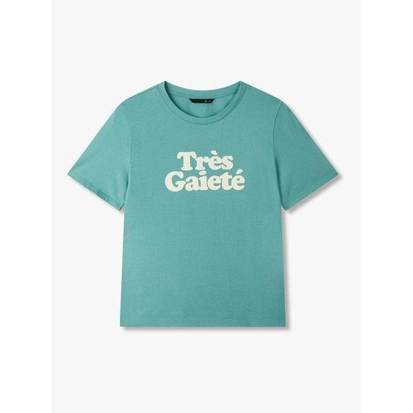 플록 레터링 크루넥 티셔츠_민트 7215240501