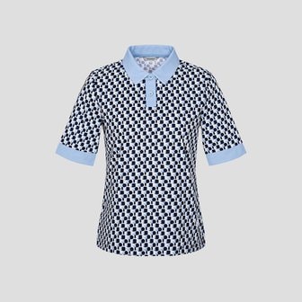 빈폴골프 [빈폴] 여성 올오버 패턴 5부 소매 티셔츠  스카이블루 (BJ3742A06Q)