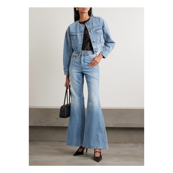 크롭 데님 재킷 라이트 데님 46376663162947294