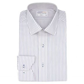 4757888 Lorenzo Uomo Trim Fit Stripe Cotton Oxford Cloth Dress Shirt