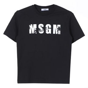 키즈 여성 로고 프린팅 티셔츠 24SS 블랙 S4MSJBTH205 110