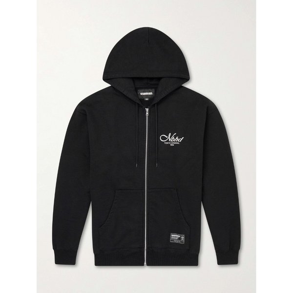 네이버후드 스테이플 로고 프린트 코튼 플리스 집업 후드 티셔츠 46376663163075109