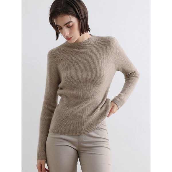 코니 캐시미어 100% 라운드 니트_4colors