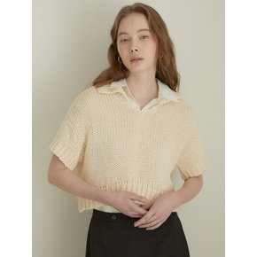 Polo collar sweater (natural)