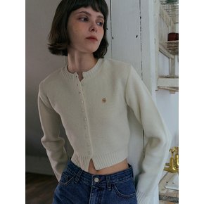 Botton slim mini cardigan (Cream)