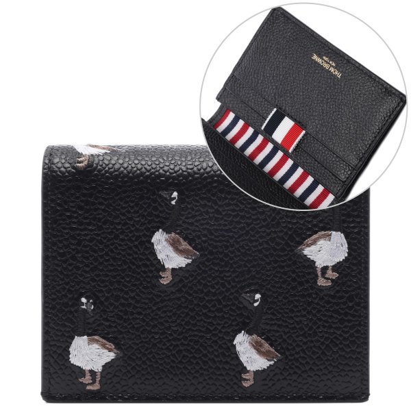 [부산점] 25FW 남여공용 페블 그레인 구스 자수 폴딩 카드지갑 (UAW073A 00198 001 25F)