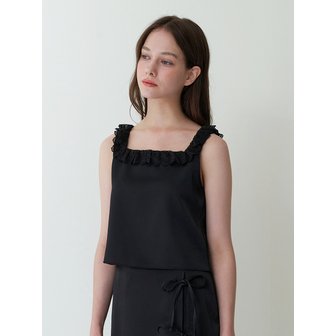 카인더베이비 classic lace satin top - black