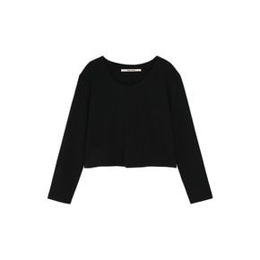 LOGO ROUND CROPPED T-SHIRT BLACK MBCFTO012BK