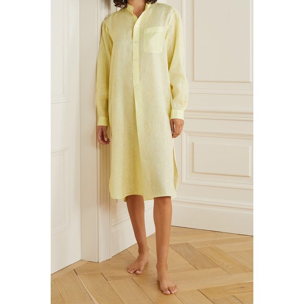 Elysee Oversized Cotton-poplin Nightdress 파스텔 옐로