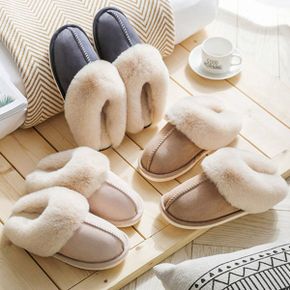 여성 스웨이드 털슬리퍼 겨울 여자 사무실 털실내화_P351568159