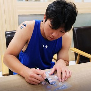 김영웅 선수 스포츠 야구 타투 스티커 응원용품 페이스 페인팅 건식 판박이