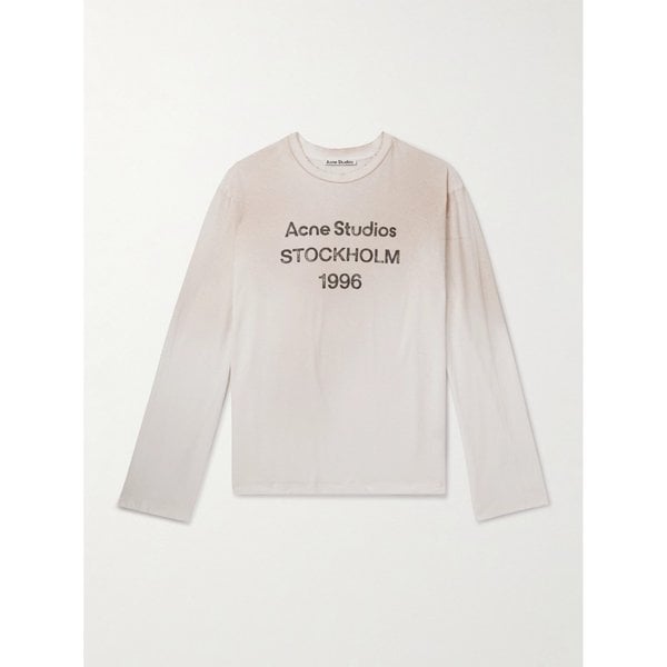 1996 로고 프린트 디스트레스드 코튼 헴프 블렌드 티셔츠 1647597295206571