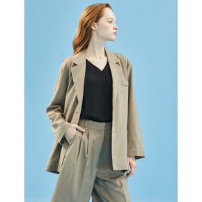 Summer Oversized Setup Blazer KhakiBeige