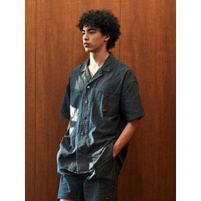 MIL-LABEL COUNTRY DENIM S/S SHIRTS 블랙데님