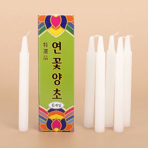 제이큐 연꽃양초 제사용 밀초 이라이프 6개입백색 X ( 2세트 )