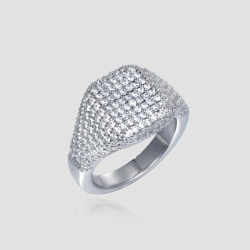 Square Pave Volume Ring