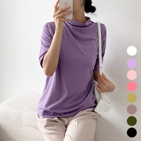 로만 여성 터치업 하이넥 티셔츠_P367819202