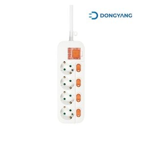 동양전자산업 4구 메인 개별스위치 멀티탭 화이트 DYM-NSG4C/SC-015 (1.5m)