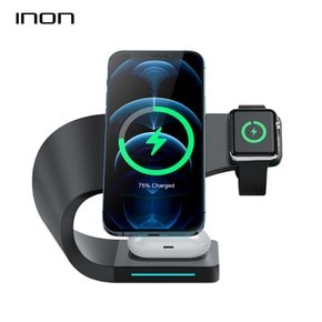 INON 15W 마그네틱 4in1 고속 무선충전기 IN-MSWC020