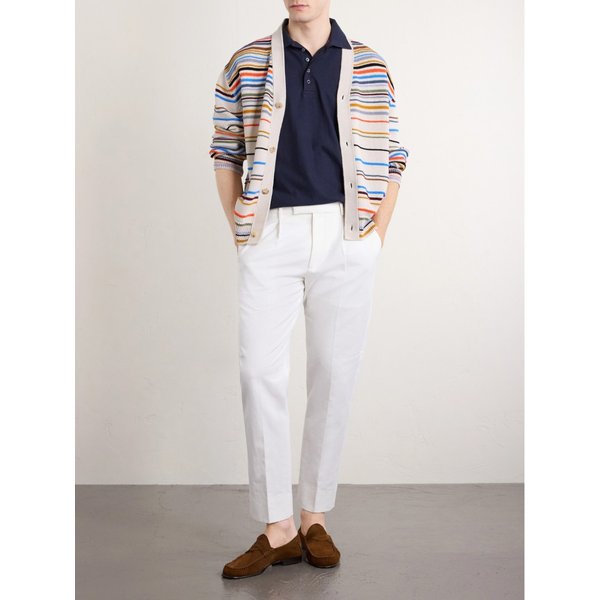 스트라이프 코튼 저지 폴로 셔츠 46376663163000909