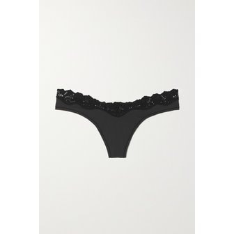 SKIMS 스킴스 피츠 에브리바디 레이스 트리밍 스트레치 텅 팬티 오닉스 블랙 1647597296511321