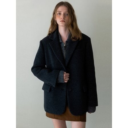 UNNOUT WOOL CLASSIC HALF COAT CHARCOAL