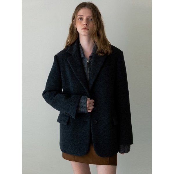 WOOL CLASSIC HALF COAT CHARCOAL