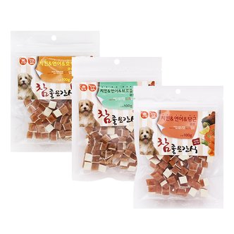  참좋은간식 치킨+연어 큐브 100g (당근/브로콜리/호박)