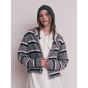 AR_Contrast stripes knit cardigan