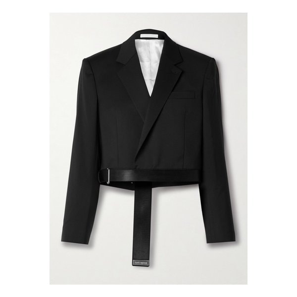 헬무트랭 크롭 그로그랭 트리밍 울 랩 블레이저 블랙 1647597342917145