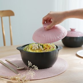 한국도자기리빙 라인팟 무균열 뚝배기 16CM 핑크