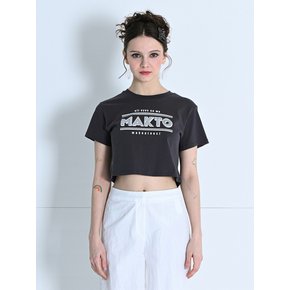 PRINT CROP LETTERING T-SHIRT GREY MBCSTO023GR