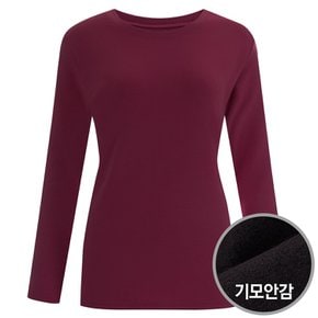 [샵앤] 국산 여성 망고 기모 라운드 긴팔 티셔츠 DAI-WSH-0704-버건디