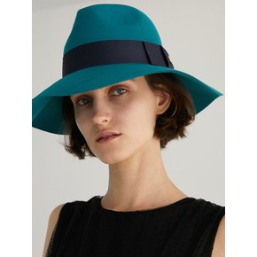 natural wool fedora nuhat (dark green)