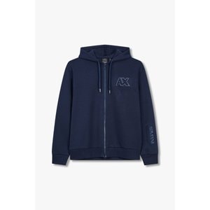 ARMANI EXCHANGE 남성 엠보 AX 로고 후드 집업 A414131022000
