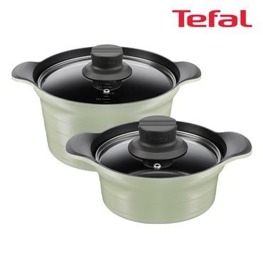  [BIZ][Tefal] 테팔 인덕션 티타늄 아로마 통주물 2종세트 (뚝배기 18cm+양수냄비 24cm)